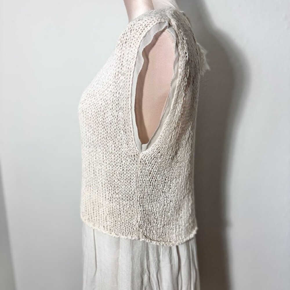 Mint Velvet Knit Open Back Cream Colored Top Blouse Size 12 - Picture 5 of 13